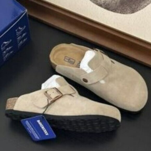 Sol Shoes - 🛍🛍🛍 Birkenstock Boston Soft Footbed Suede Taupe Shoes 🛍🛍🛍